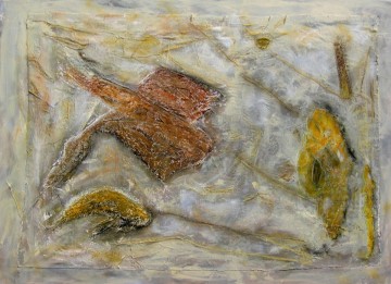 Kokon, 75 x 100 cm, Mischtechnik auf Leinen auf Holz, 2006